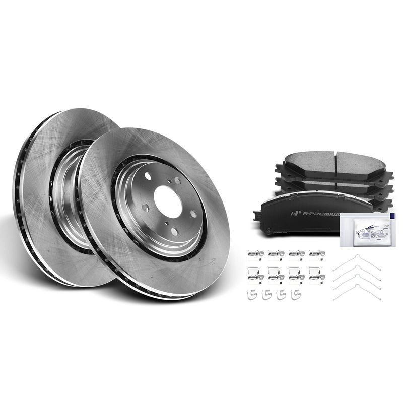 Front Disc Brake Rotors & Ceramic Brake Pads for Toyota Highlander Lexus NX200t