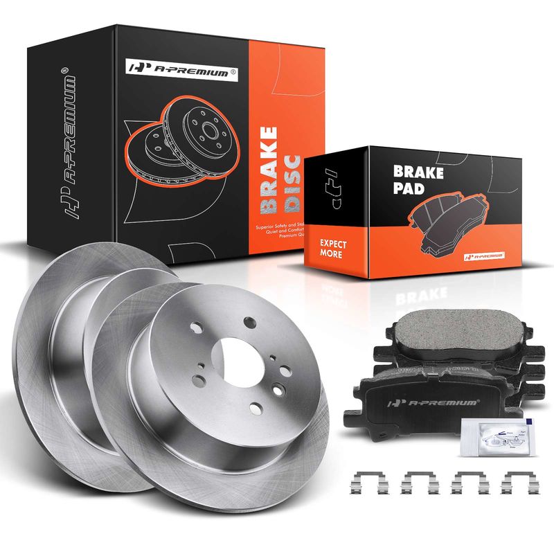 Rear Disc Brake Rotors & Ceramic Brake Pads for Toyota Highlander Lexus RX330