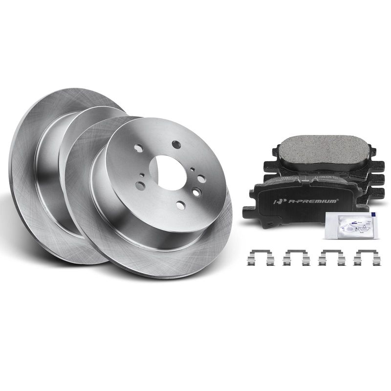Rear Disc Brake Rotors & Ceramic Brake Pads for Toyota Highlander Lexus RX330