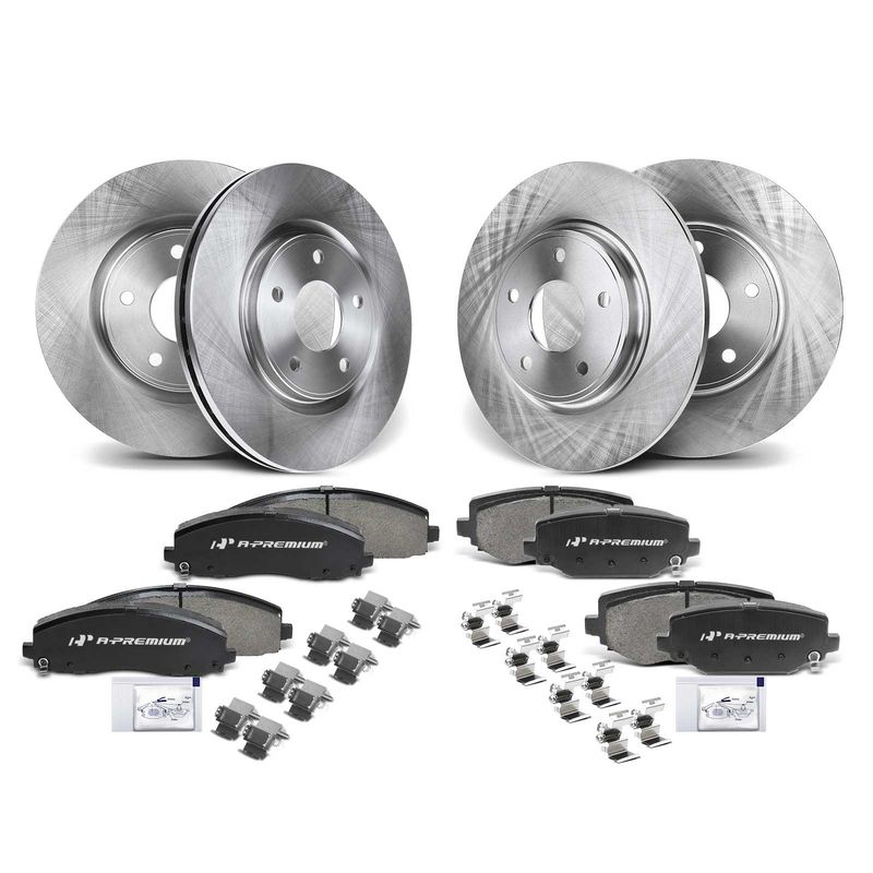 Front & Rear Disc Brake Rotors & Ceramic Brake Pads for Dodge Grand Caravan