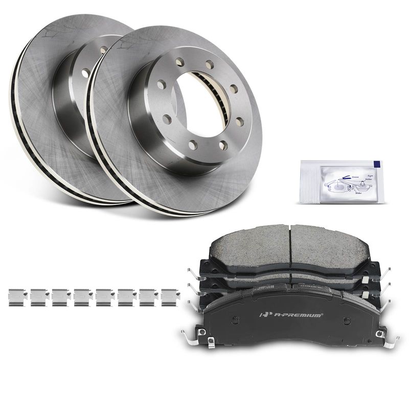 Front Disc Brake Rotors & Ceramic Brake Pads for Dodge Ram 2500 Ram 3500 09-10