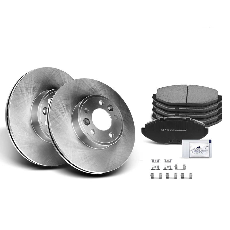 Front Disc Brake Rotors & Ceramic Brake Pads for Ford Crown Victoria Lincoln