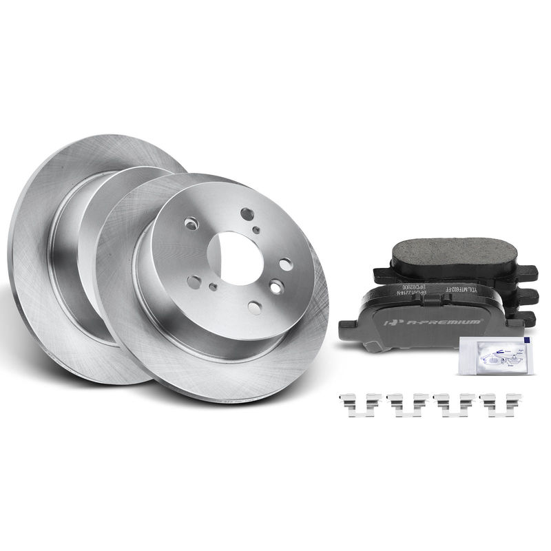 Rear Disc Brake Rotors & Ceramic Brake Pads for Toyota Avalon 05-07 Camry Solara