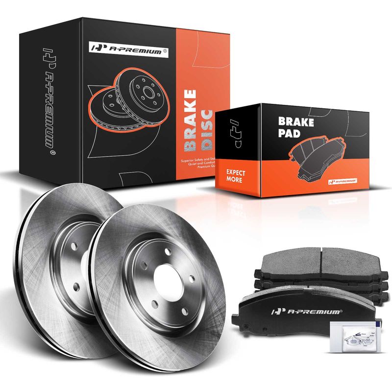Front Disc Brake Rotors & Ceramic Brake Pads for Dodge Journey Dodge Volkswagen