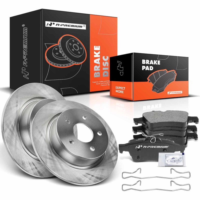 Rear Disc Brake Rotors & Ceramic Brake Pads for Ford Escape 13-16 C-Max 13-18