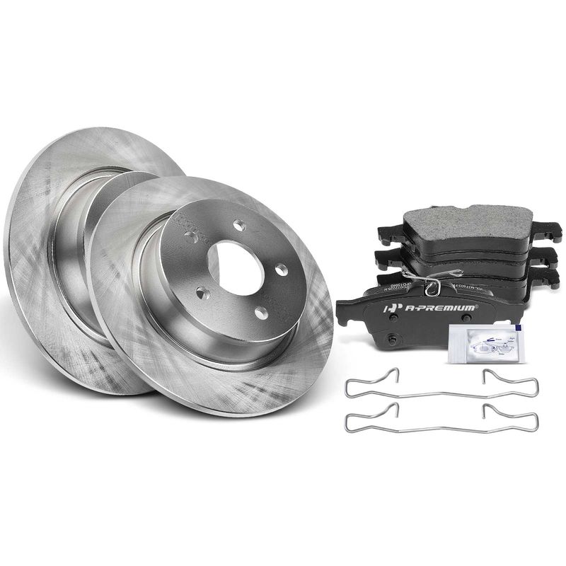 Rear Disc Brake Rotors & Ceramic Brake Pads for Ford Escape 13-16 C-Max 13-18