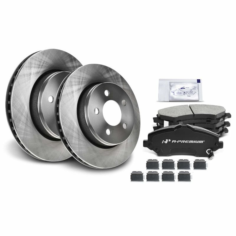 Front Disc Brake Rotors & Ceramic Brake Pads for Dodge Nitro 07-11 Jeep