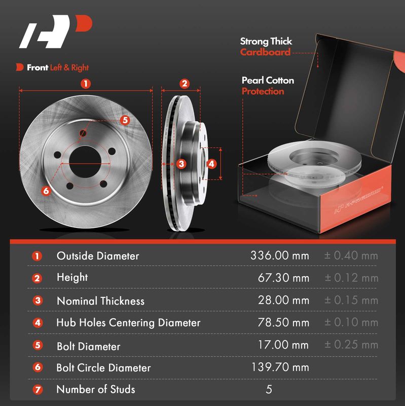 Front & Rear Disc Brake Rotors & Ceramic Brake Pads for Dodge Ram 1500