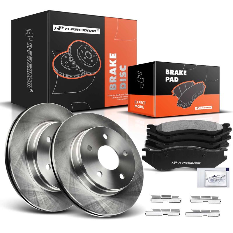 Front Disc Brake Rotors & Ceramic Brake Pads for Dodge Ram 1500 02-05 Durango