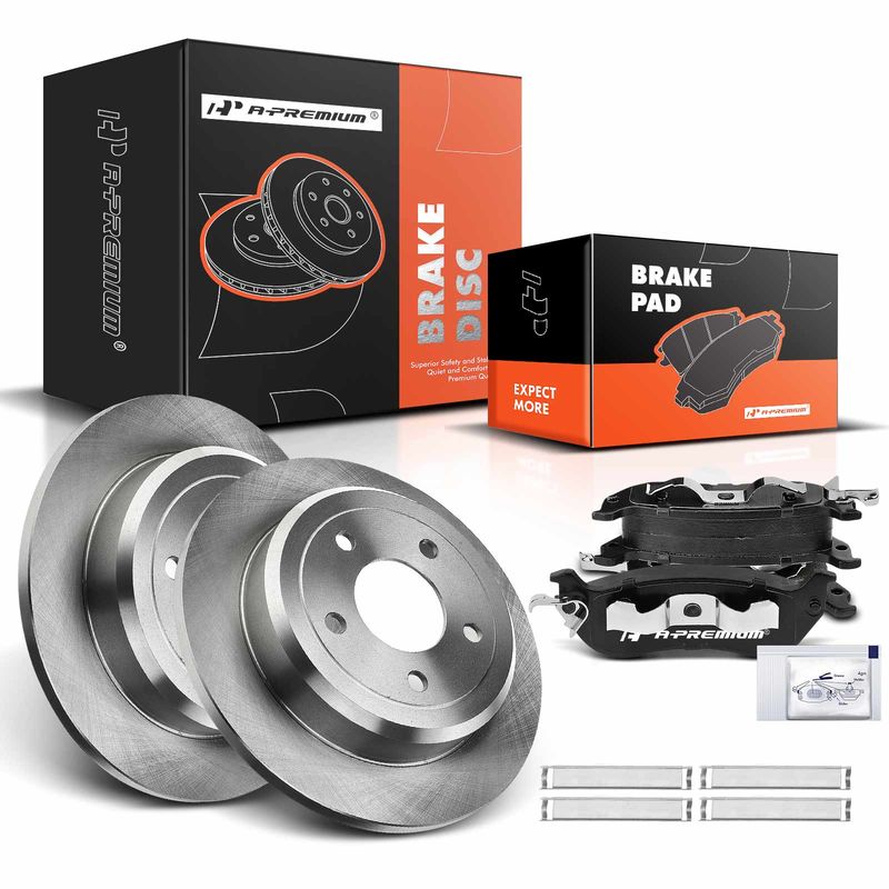 Rear Disc Brake Rotors & Ceramic Brake Pads for Ford Crown Victoria Lincoln