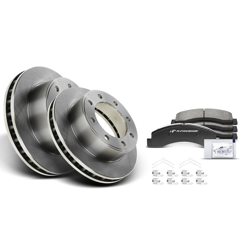 Front Disc Brake Rotors & Ceramic Brake Pads for Ford Excursion F-250 Super Duty