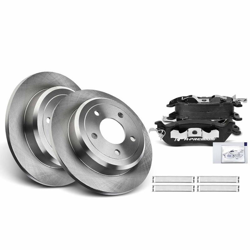 Rear Disc Brake Rotors & Ceramic Brake Pads for Ford Crown Victoria Lincoln