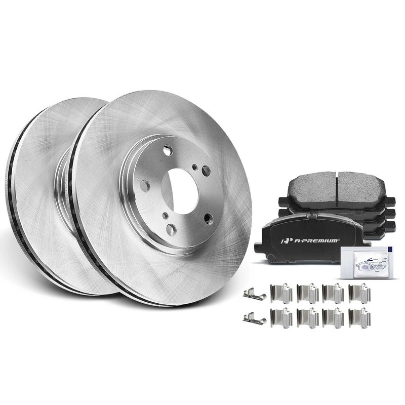 Front Disc Brake Rotors & Ceramic Brake Pads for Toyota Highlander 2001-2007