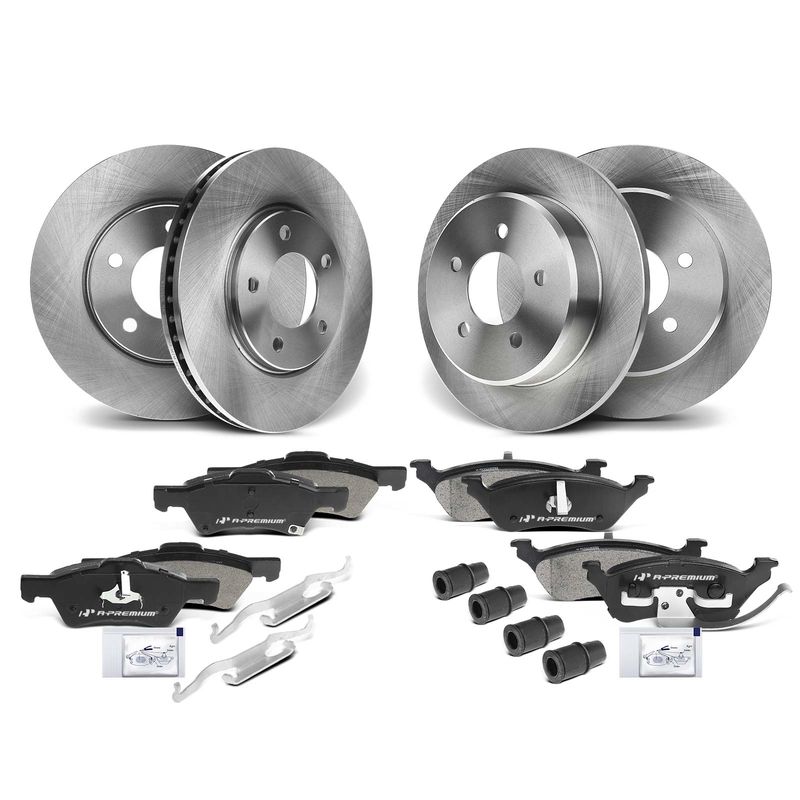 Front & Rear Disc Brake Rotors & Ceramic Brake Pads for Dodge Caravan Chrysler