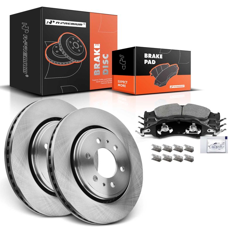 Front Disc Brake Rotors & Ceramic Brake Pads for Ford Expedition Lincoln 07-09