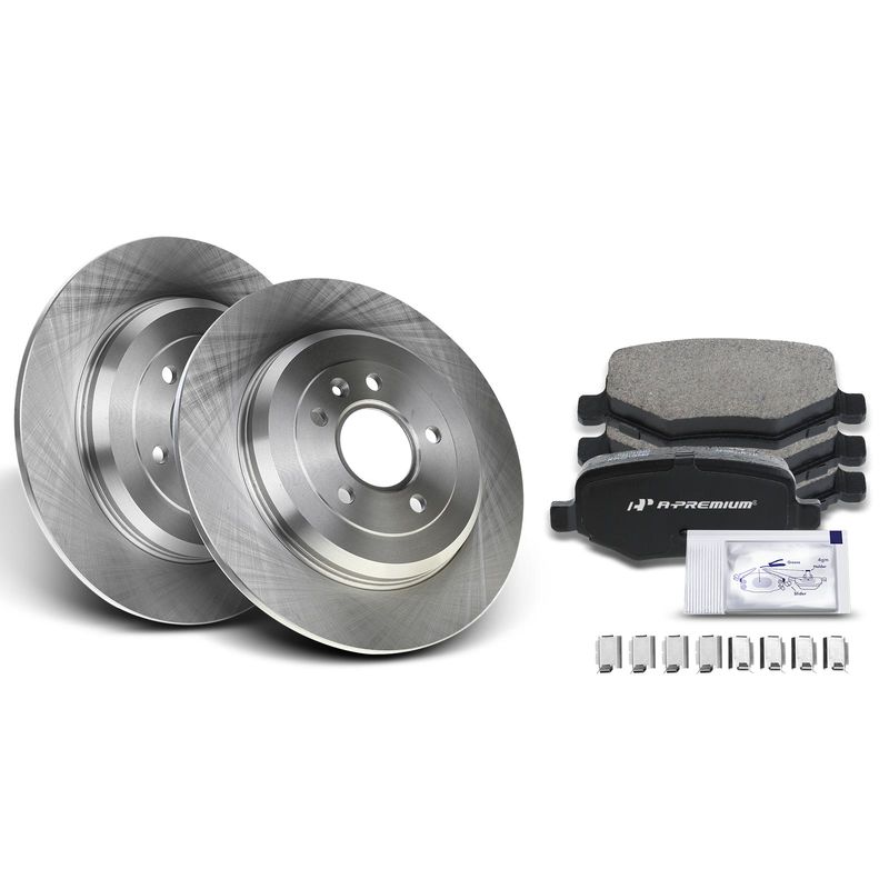 Rear Disc Brake Rotors & Ceramic Brake Pads for Ford Explorer 11-17 Edge Lincoln