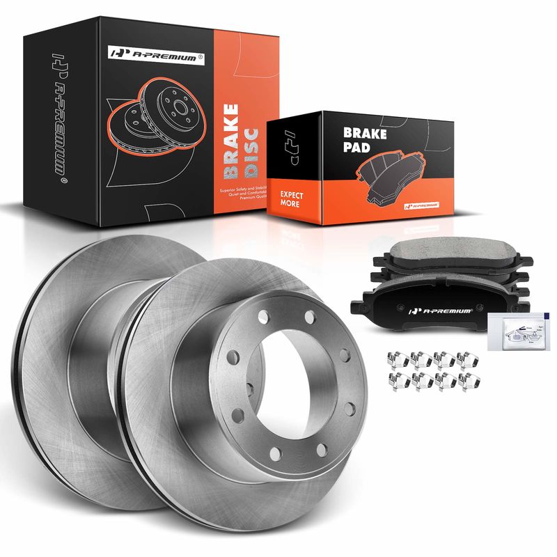 Rear Disc Brake Rotors & Ceramic Brake Pads for Ford F-250 Super Duty 2005-2007