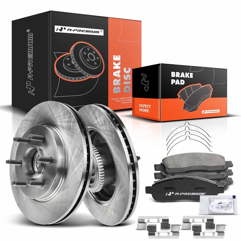Front Disc Brake Rotors & Ceramic Brake Pads for Ford F-150 Lincoln Mark LT