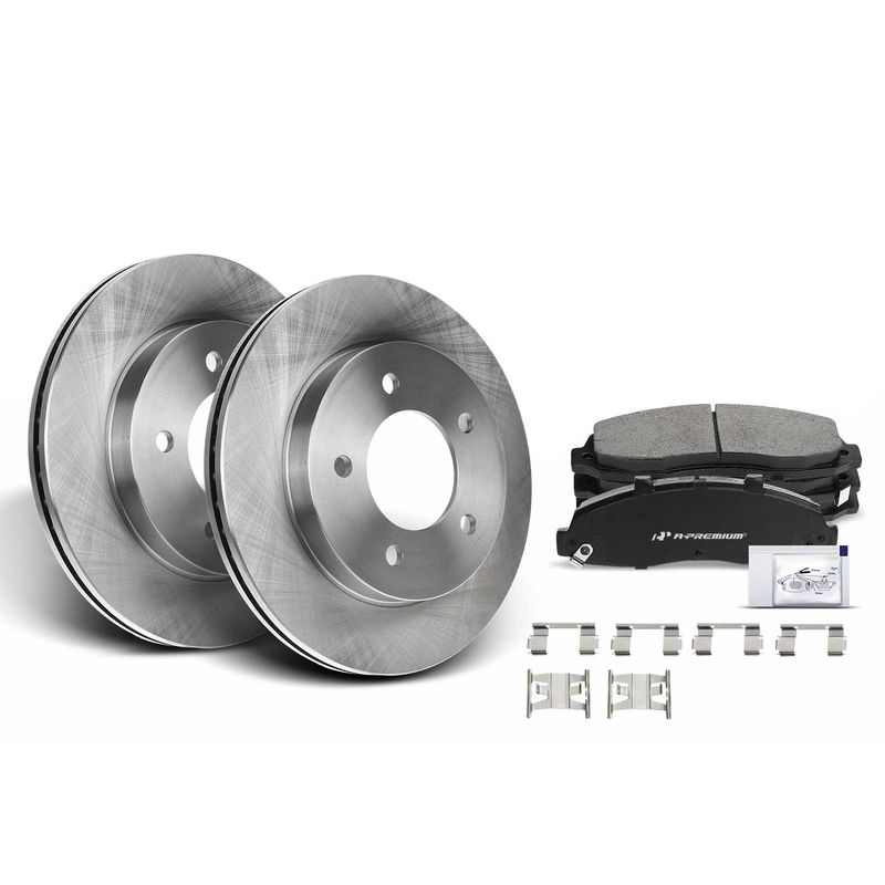 Front Disc Brake Rotors & Ceramic Brake Pads for Ford F-150 1997-1998 4WD