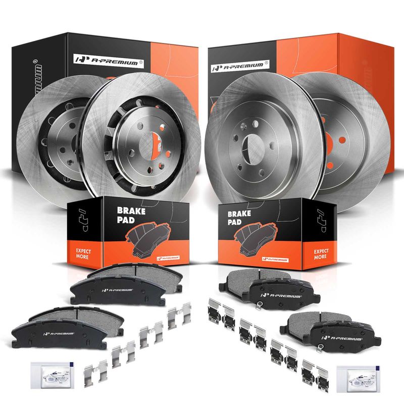 Front & Rear Disc Brake Rotors & Ceramic Brake Pads for Ford Explorer Lincoln