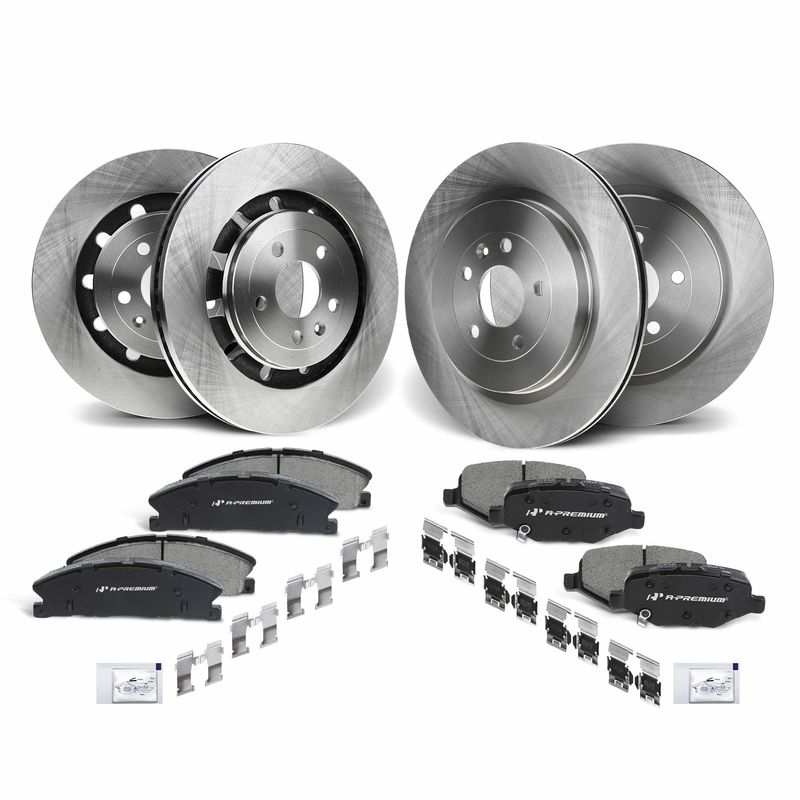 Front & Rear Disc Brake Rotors & Ceramic Brake Pads for Ford Explorer Lincoln