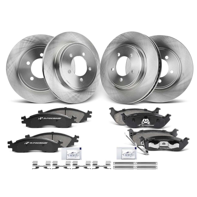 Front & Rear Disc Brake Rotors & Ceramic Brake Pads for Ford Explorer Mercury