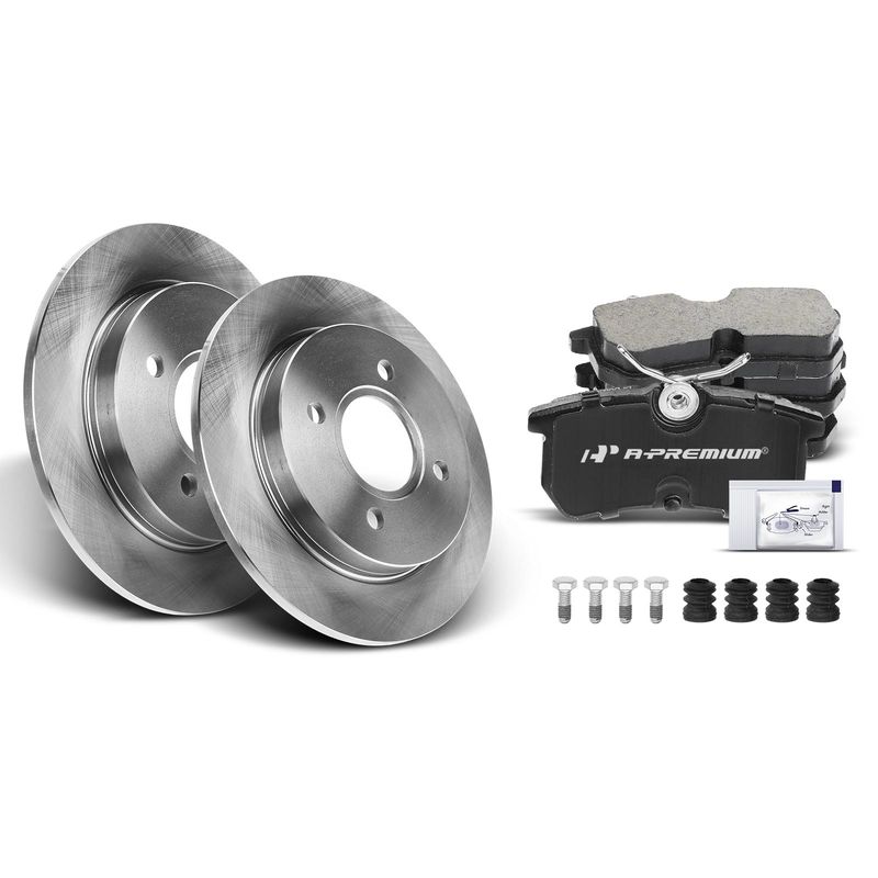 Rear Disc Brake Rotors & Ceramic Brake Pads for Ford Focus 2001-2007 Fiesta