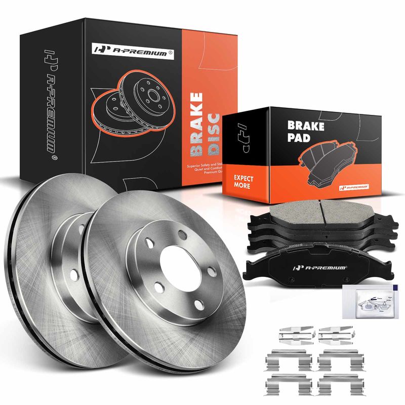 Front Disc Brake Rotors & Ceramic Brake Pads for Ford Mustang 1999-2004 Base GT
