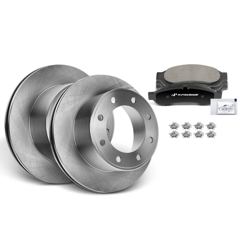 Rear Disc Brake Rotors & Ceramic Brake Pads for Ford F-250 Surper Duty 2005-2012