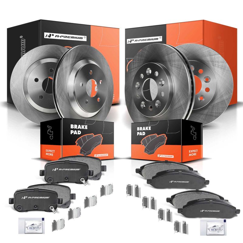 Front & Rear Disc Brake Rotors & Ceramic Brake Pads for Ford Freestar Mercury