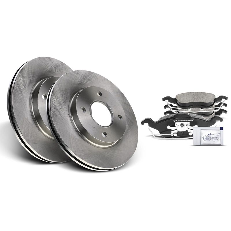 Front Disc Brake Rotors & Ceramic Brake Pads for Ford Focus 2000-2004