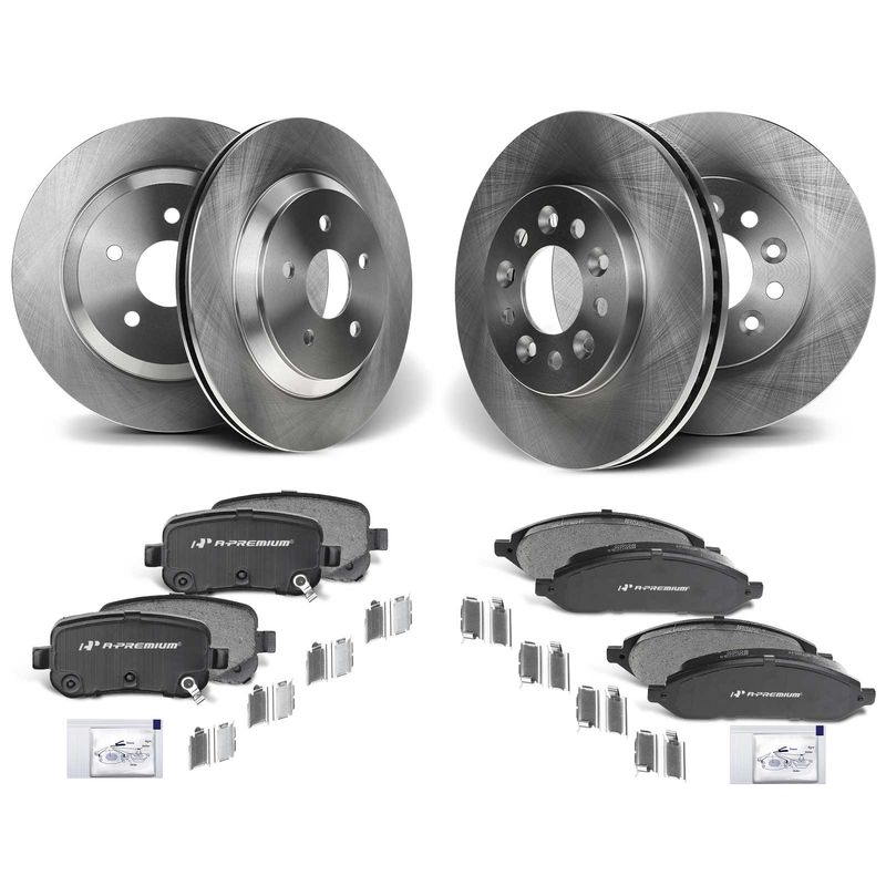 Front & Rear Disc Brake Rotors & Ceramic Brake Pads for Ford Freestar Mercury