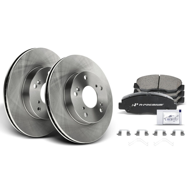 Front Disc Brake Rotors & Ceramic Brake Pads for Honda Civic 2012-2015