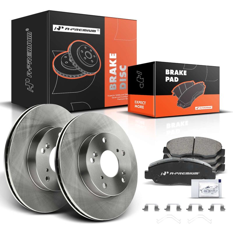 Front Disc Brake Rotors & Ceramic Brake Pads for Honda Civic 2012-2015