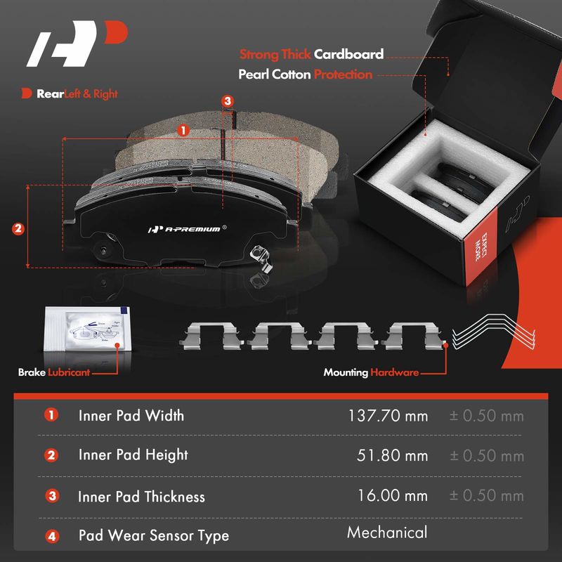 Front Disc Brake Rotors & Ceramic Brake Pads for Honda Civic 2012-2015