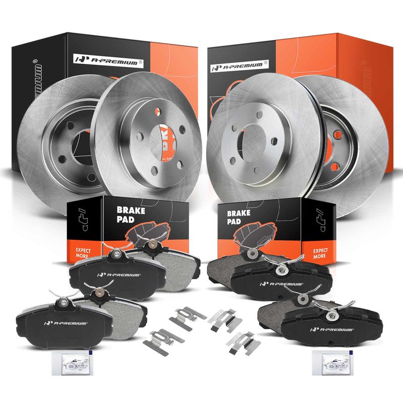 Front & Rear Disc Brake Rotors & Ceramic Brake Pads for Ford Taurus Mercury