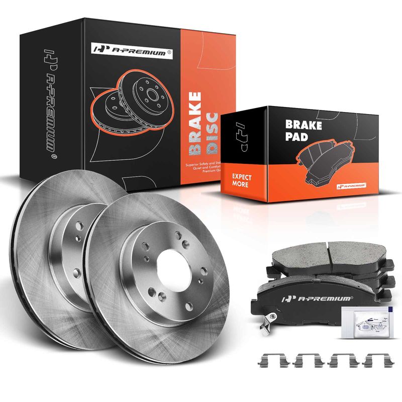 Front Disc Brake Rotors & Ceramic Brake Pads for Honda Civic 2006-2011