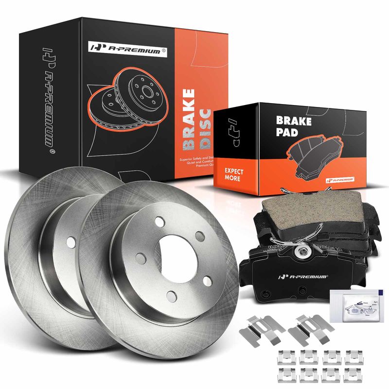 Rear Disc Brake Rotors & Ceramic Brake Pads for Ford Mustang 1994-2004 267mm