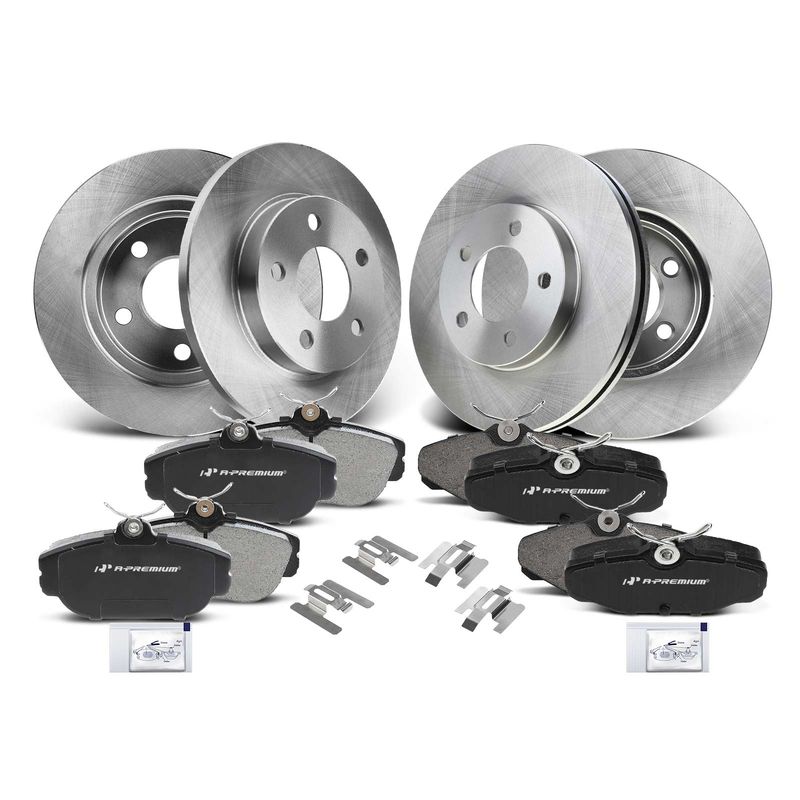 Front & Rear Disc Brake Rotors & Ceramic Brake Pads for Ford Taurus Mercury