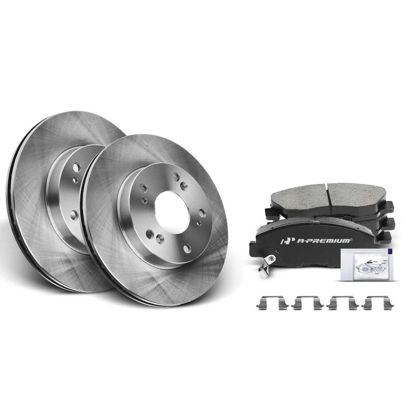 Front Disc Brake Rotors & Ceramic Brake Pads for Honda Civic 2006-2011