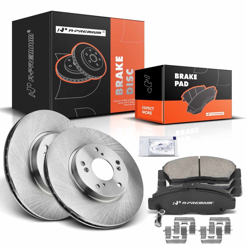 Front Disc Brake Rotors & Ceramic Brake Pads for Honda Accord 03-07 CSX Civic