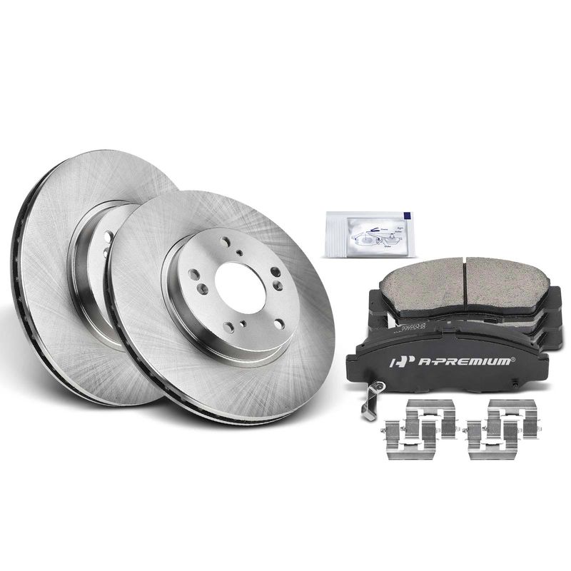 Front Disc Brake Rotors & Ceramic Brake Pads for Honda Accord 03-07 CSX Civic