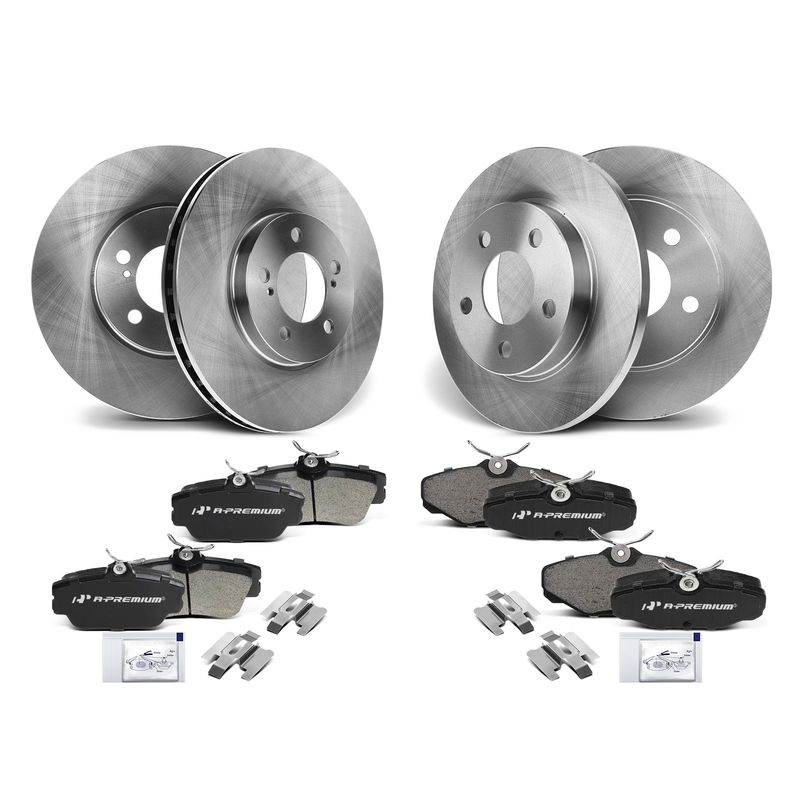 Front & Rear Disc Brake Rotors & Ceramic Brake Pads for Ford Taurus Lincoln
