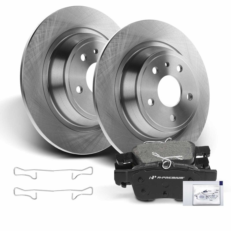 Rear Disc Brake Rotors & Ceramic Brake Pads for Ford Fusion 13-20 Lincoln 13-16