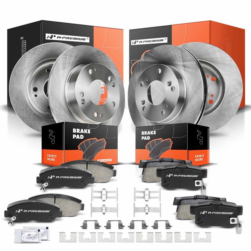 Front & Rear Disc Brake Rotors & Ceramic Brake Pads for Honda Civic 2006-2011