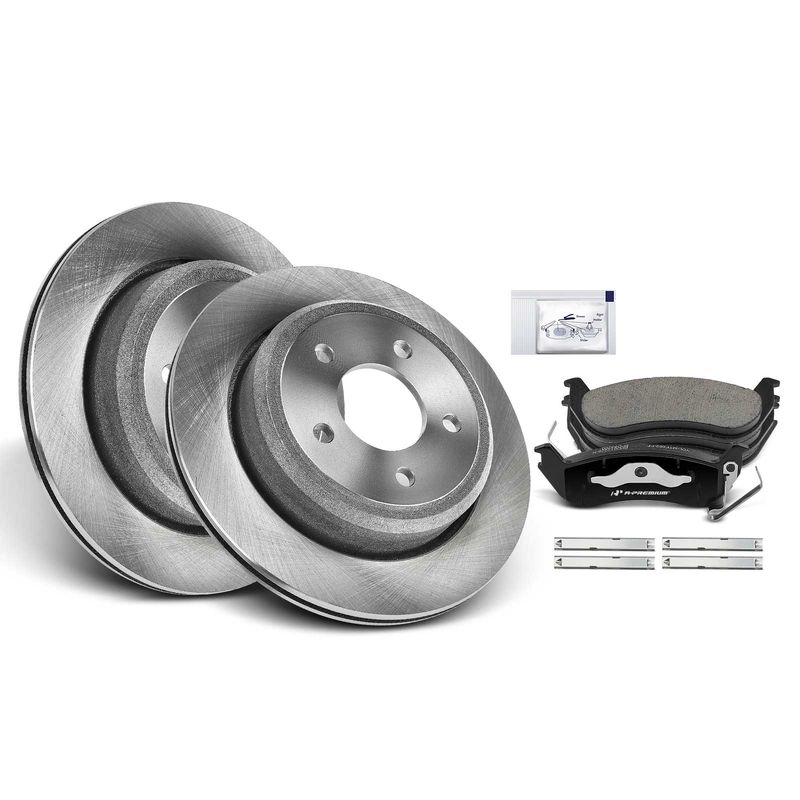 Rear Disc Brake Rotors & Ceramic Brake Pads for Ford Ranger 2010-2011 2.3L 4.0L