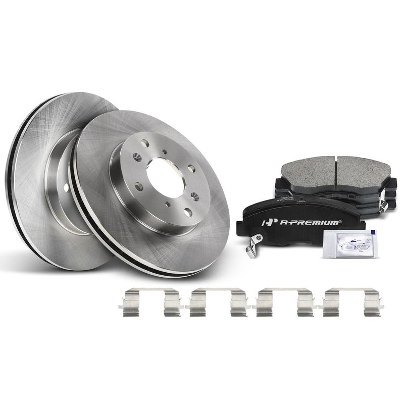 Front Disc Brake Rotors & Ceramic Brake Pads for Honda Accord 98-02 Acura 2.3L