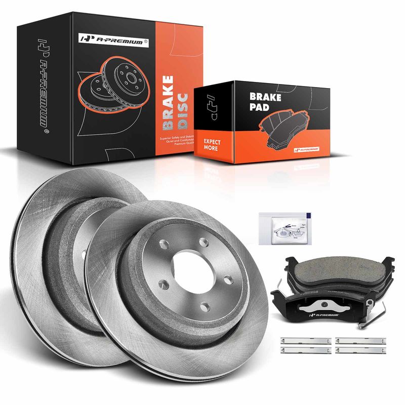 Rear Disc Brake Rotors & Ceramic Brake Pads for Ford Ranger 2010-2011 2.3L 4.0L