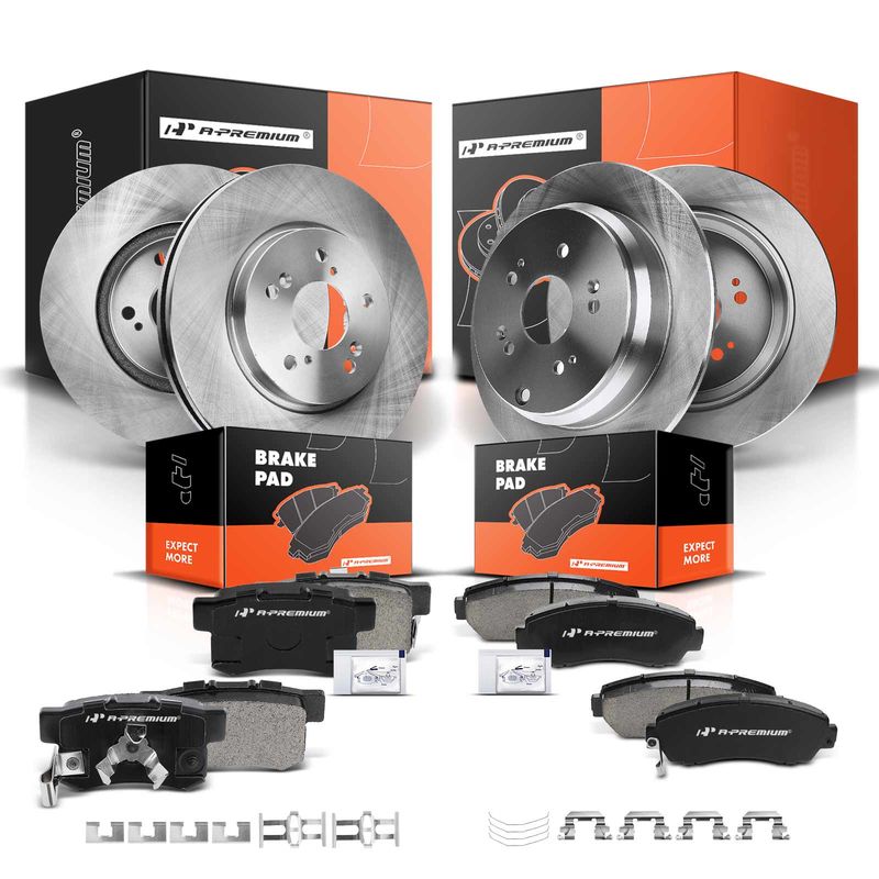 Front & Rear Disc Brake Rotors & Ceramic Brake Pads for Honda CR-V CRV Acura RDX