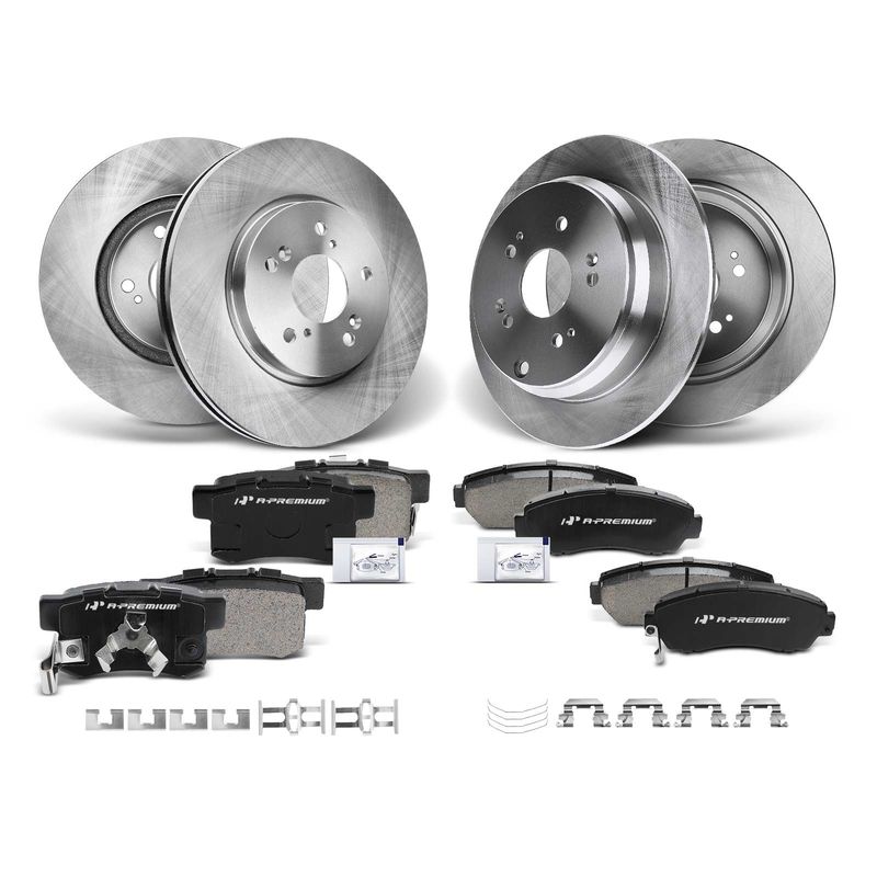 Front & Rear Disc Brake Rotors & Ceramic Brake Pads for Honda CR-V CRV Acura RDX